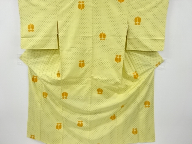 JAPANESE KIMONO / VINTAGE KIMONO / TSUMUGI / WOVEN CAMELLIA